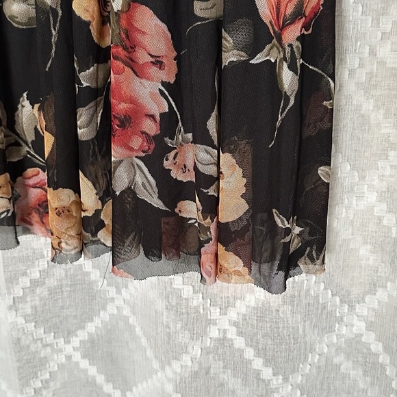 ✨ VTG Y2K Whimsigoth Floral Dress – Black – Medium Fairy Grunge Witchy Holiday ✨ - Picture 4 of 9